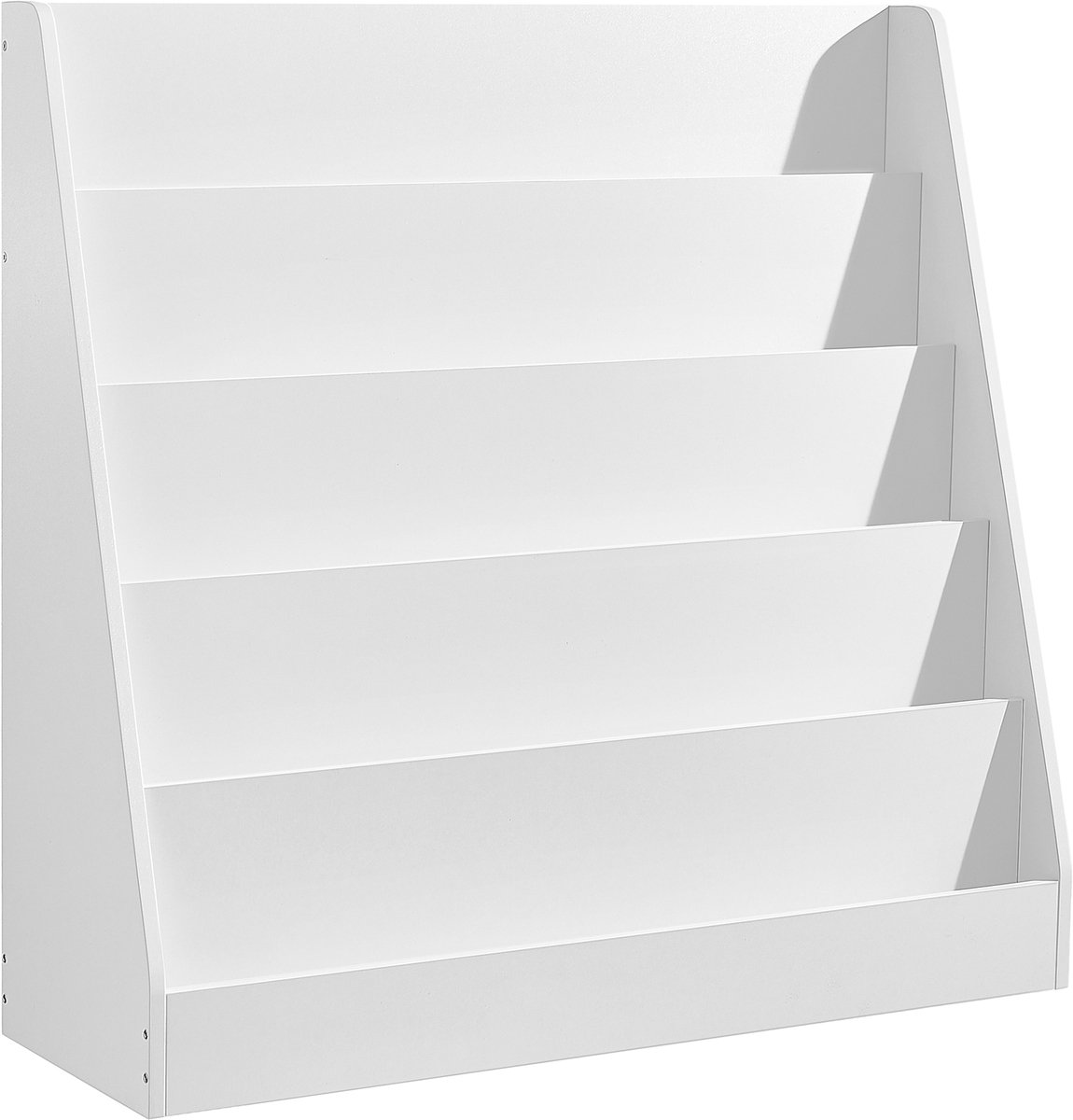 Songmics Kinderboekenkast - Met 5 Niveaus - Montessori Stijl - Voor Kinderkamer en Leeshoek Wit