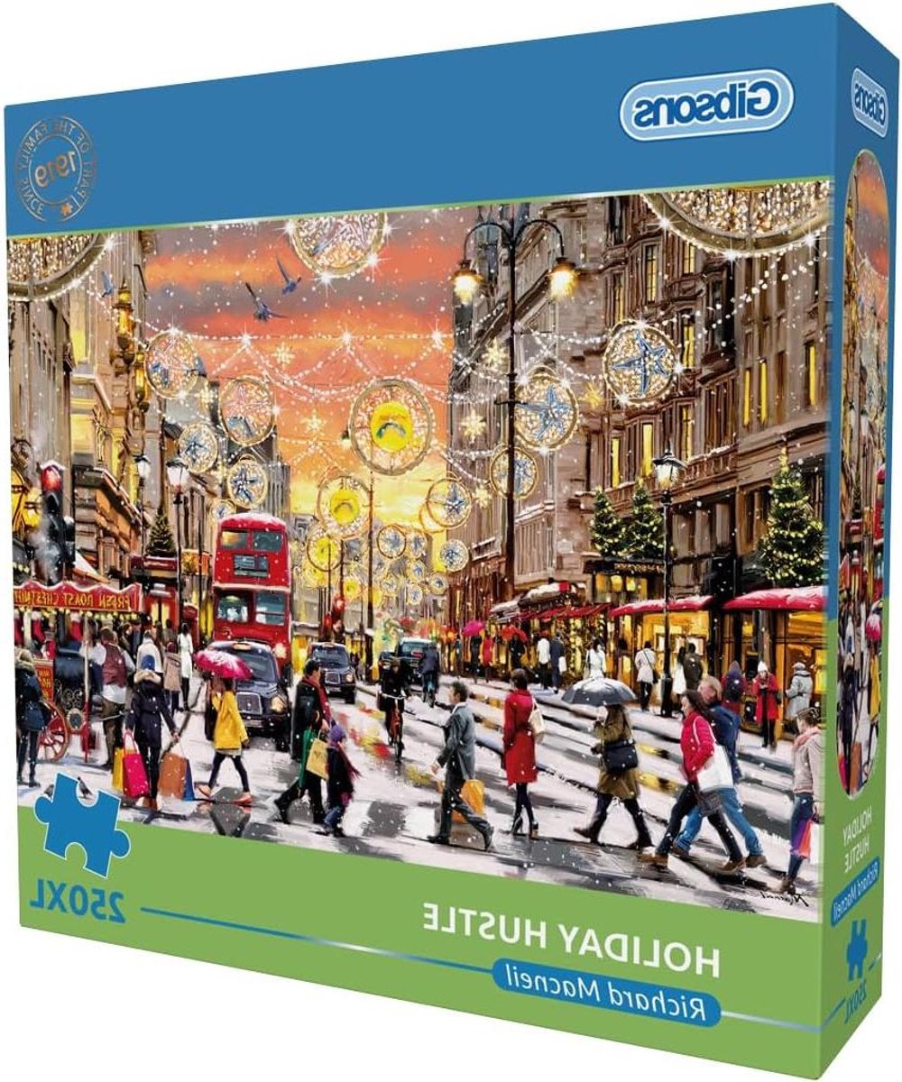 Legpuzzel Kerst Londen - Kerstpuzzel Volwassenen - Ontspanning Thuis - Extra Grote Stukken - 48x34 cm - Meerkleurig