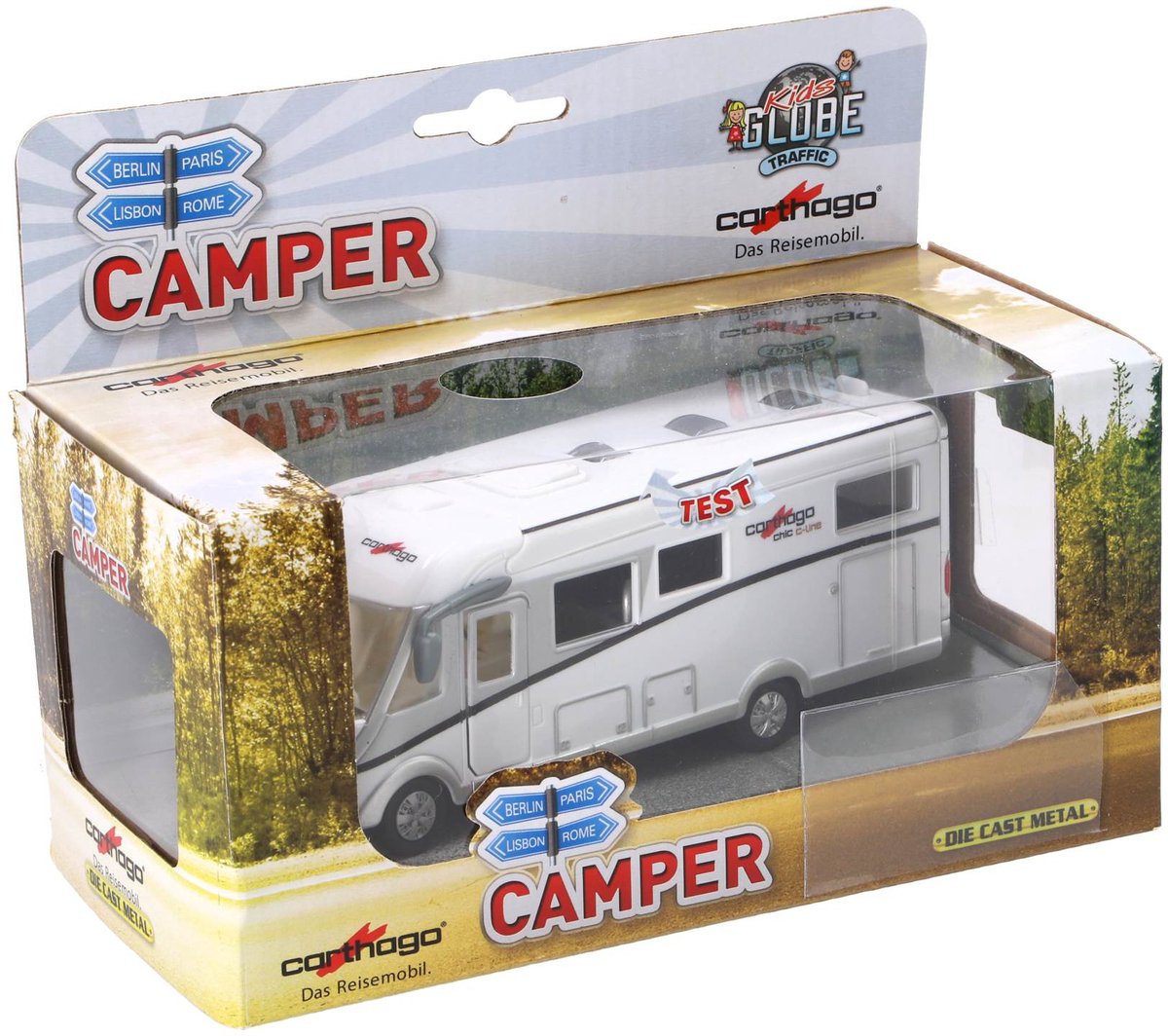Kids Globe Traffic Pull-Back Carthago Camper met Licht