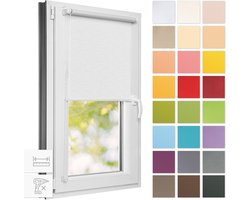 Rolgordijn zonder boren - Raamgordijn privacy - Binnen privacy - Eenvoudige clip-on montage - 55x120 cm - Wit
