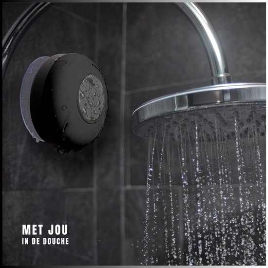 DEXO® Douche Speaker - Badkamer Speaker - Douche Speaker Bluetooth - Zwart - 8cm x 8cm x 7cm — afbeelding 4