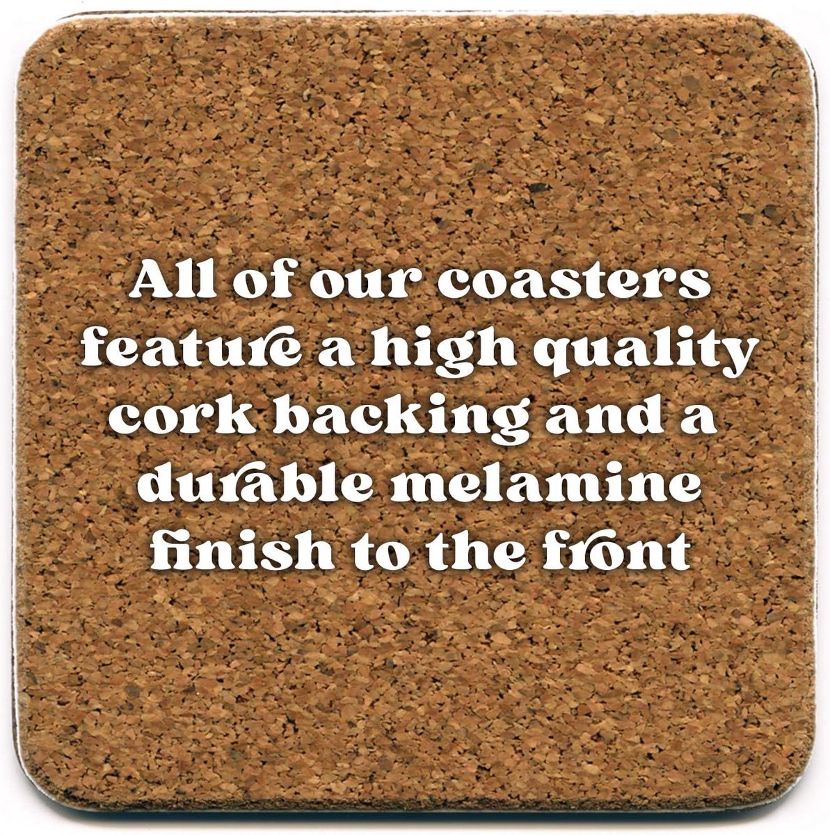 Onderzetter - Coaster - Bescherming Tafel - Kurk Steun - 10x10cm - Geel