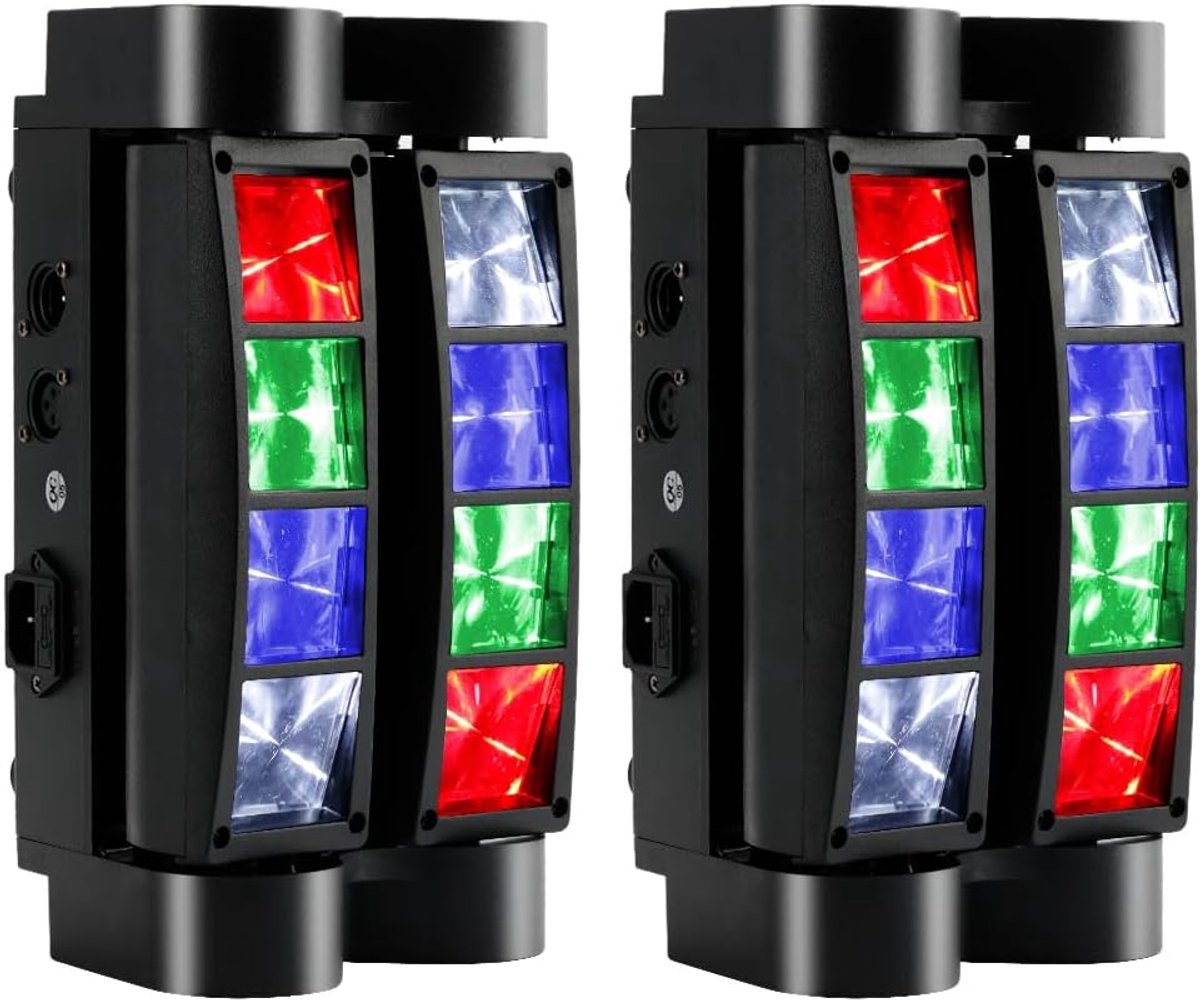 Verplaatsbare Podiumlamp - DJ Licht Disco - Feest Verlichting - 8x 10W RGBW LED - 31x20x17 cm