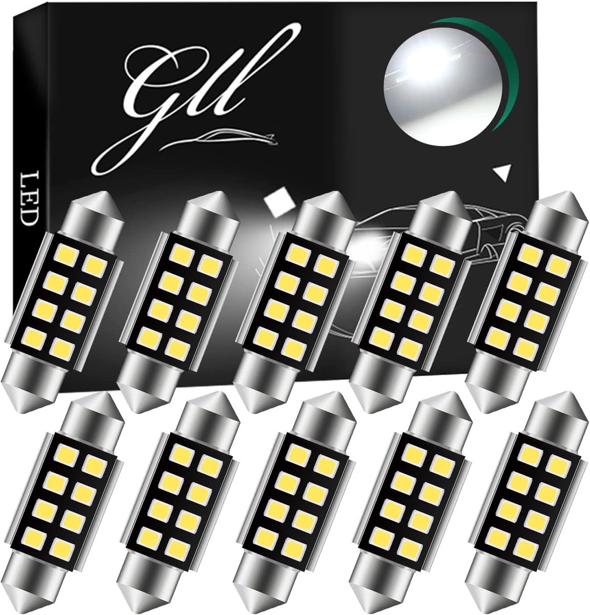Auto Binnenverlichting - LED Lamp - Verlichting Aanpassen - 8 SMD 200 Lumen - 36 mm - Wit