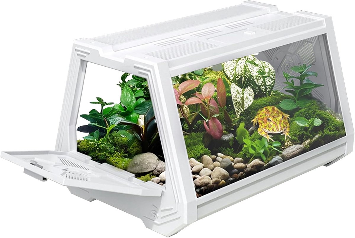 Reptielen Terrarium - Kleine Dieren Kooi - Huisdieren Huisvesten - Verbeterde Ventilatie - 27x19x19 cm - Transparant