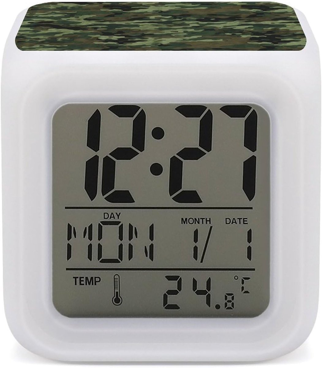 Digitale Wekker - Reiswekker Nachtkastje - Tijd Bewaken - Batterij Aangedreven - 7.9x7.9cm - Wit