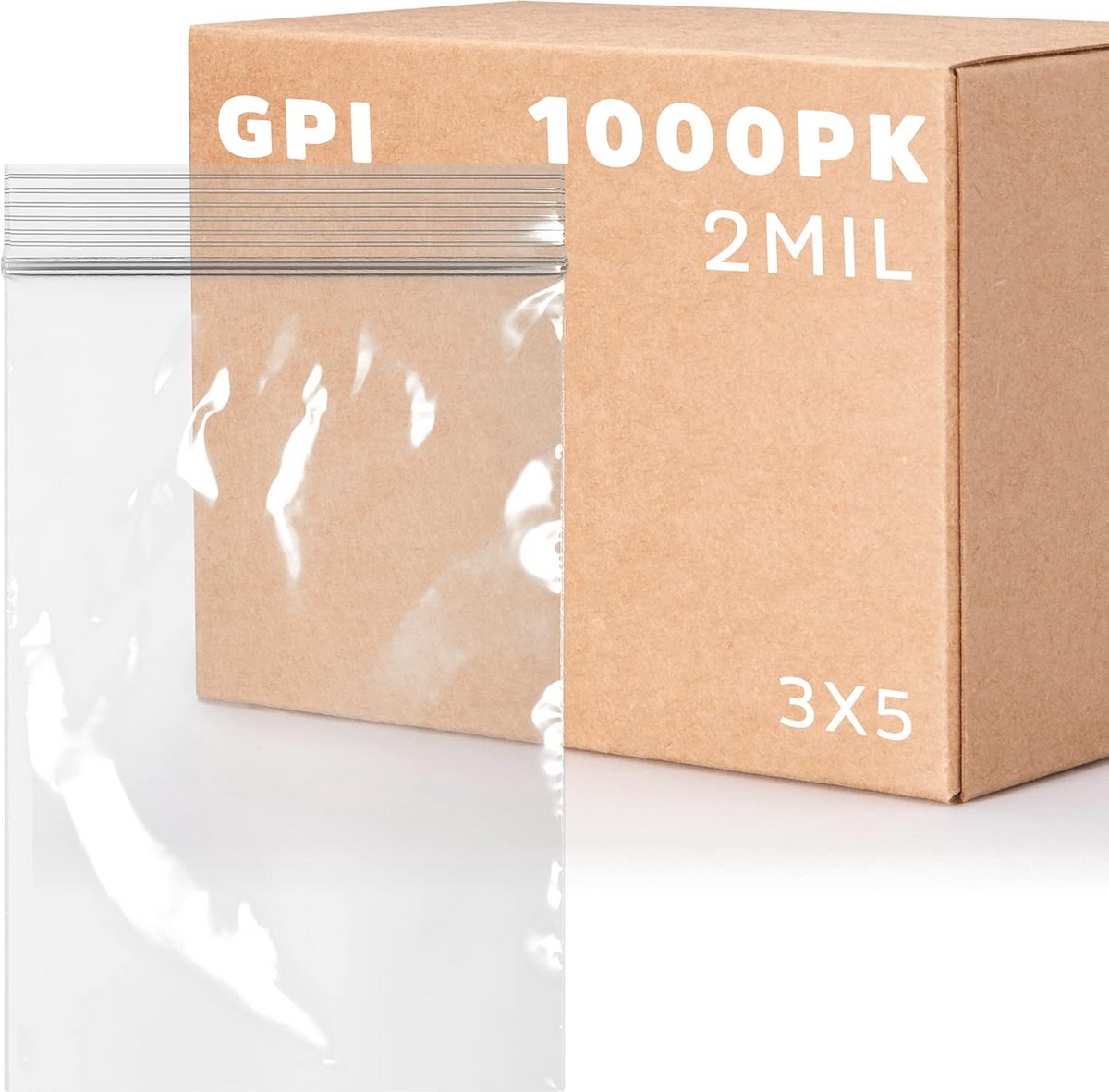 1000 Stuks Hersluitbare Zip Lock Zakjes 3x5 Inch - 2 Mil Dikte - Transparant