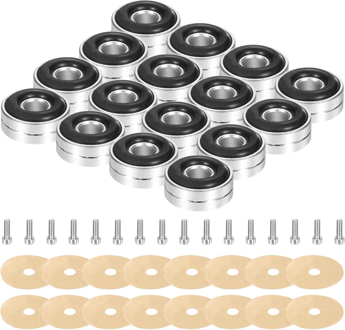Luidspreker Isolatiepads - Audio Dempers - Trillingsdemping Geluid - Aluminiumlegering Duurzaam - 20 x 8 mm - Zilver