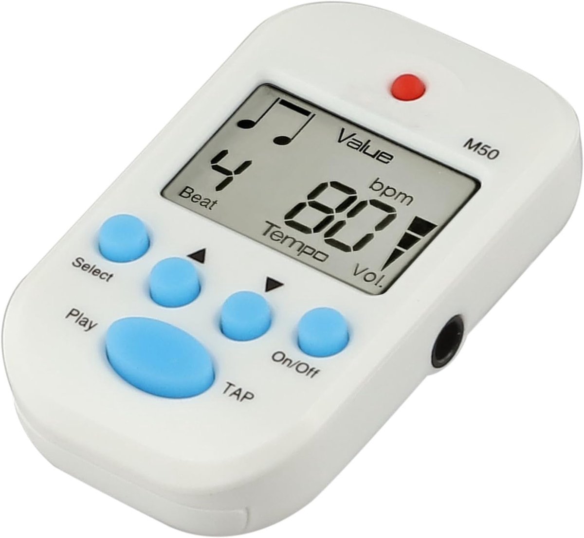 Digitale Mini Metronoom - Takt Apparaat - Muziek Oefenen - Clip-On Ontwerp - 30-280 BPM - Wit