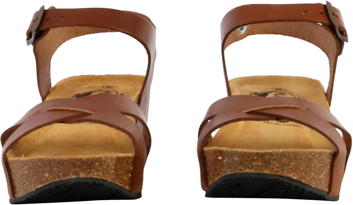 So Final leren sandalen met sleehak