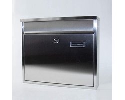 Pakketbrievenbus - Bezorgbox Muur - Veilig Post Ontvangen - Inclusief Sleutelslot - 36 x 8.5 x 31cm - Zilver