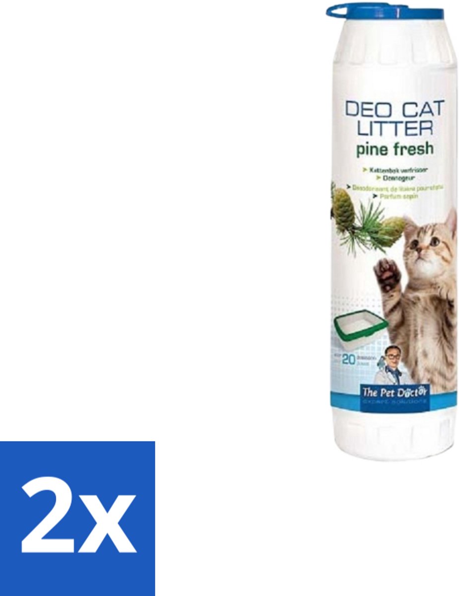 The Pet Doctor – Kattenbak Verfrisser – Deo - Cat Litter Pine Fresh – 750 g - Voordeelverpakking - 2 stuks