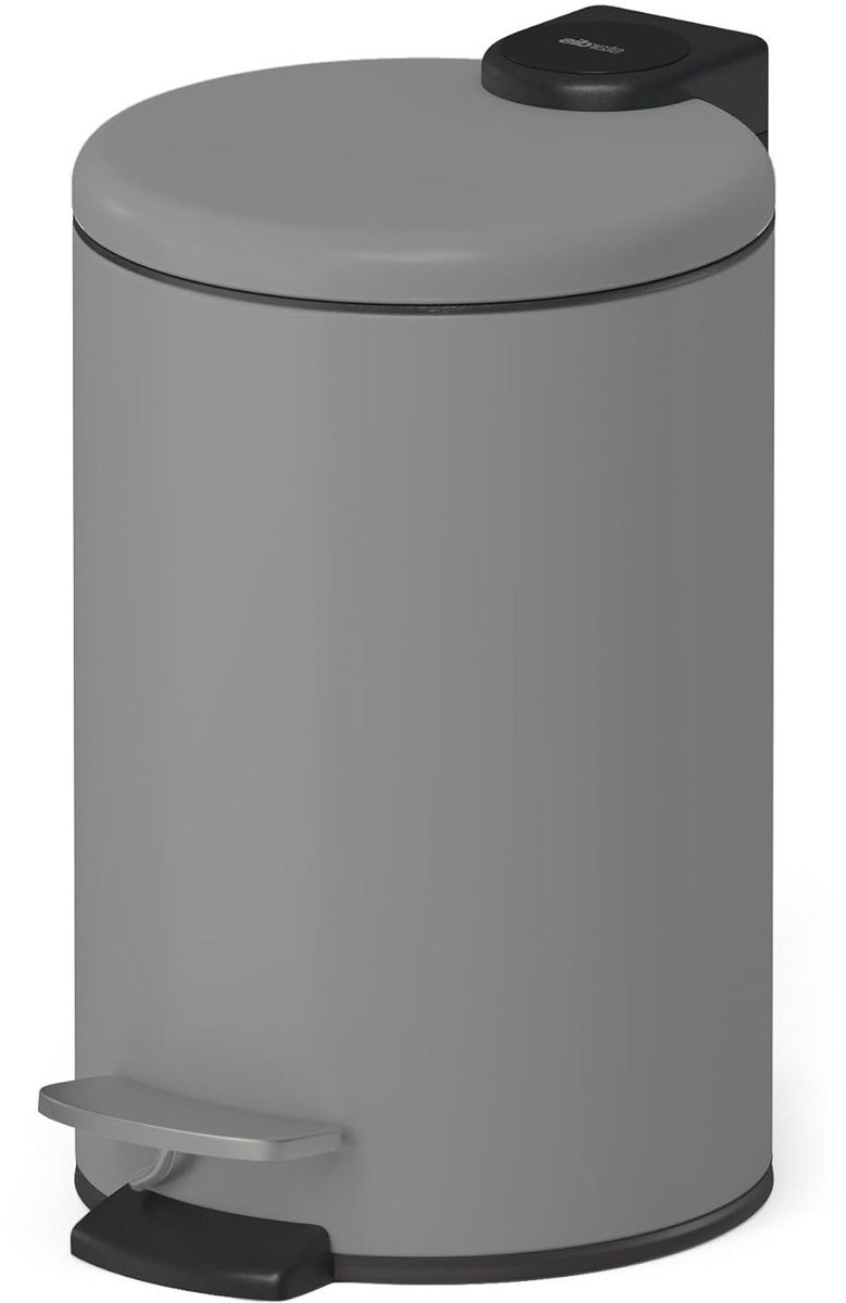 Pedaalemmer Badkamer - Cosmetica emmer Vuilnisbak - Hygiënisch Afval Beheer - Softclose Deksel - 3 Liter Capaciteit - Mat Grijs
