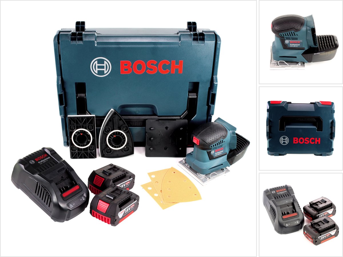 Bosch GSS 18V-10 accu vlakschuurmachine 18V + 2x accu 5.0Ah + lader + L-Boxx