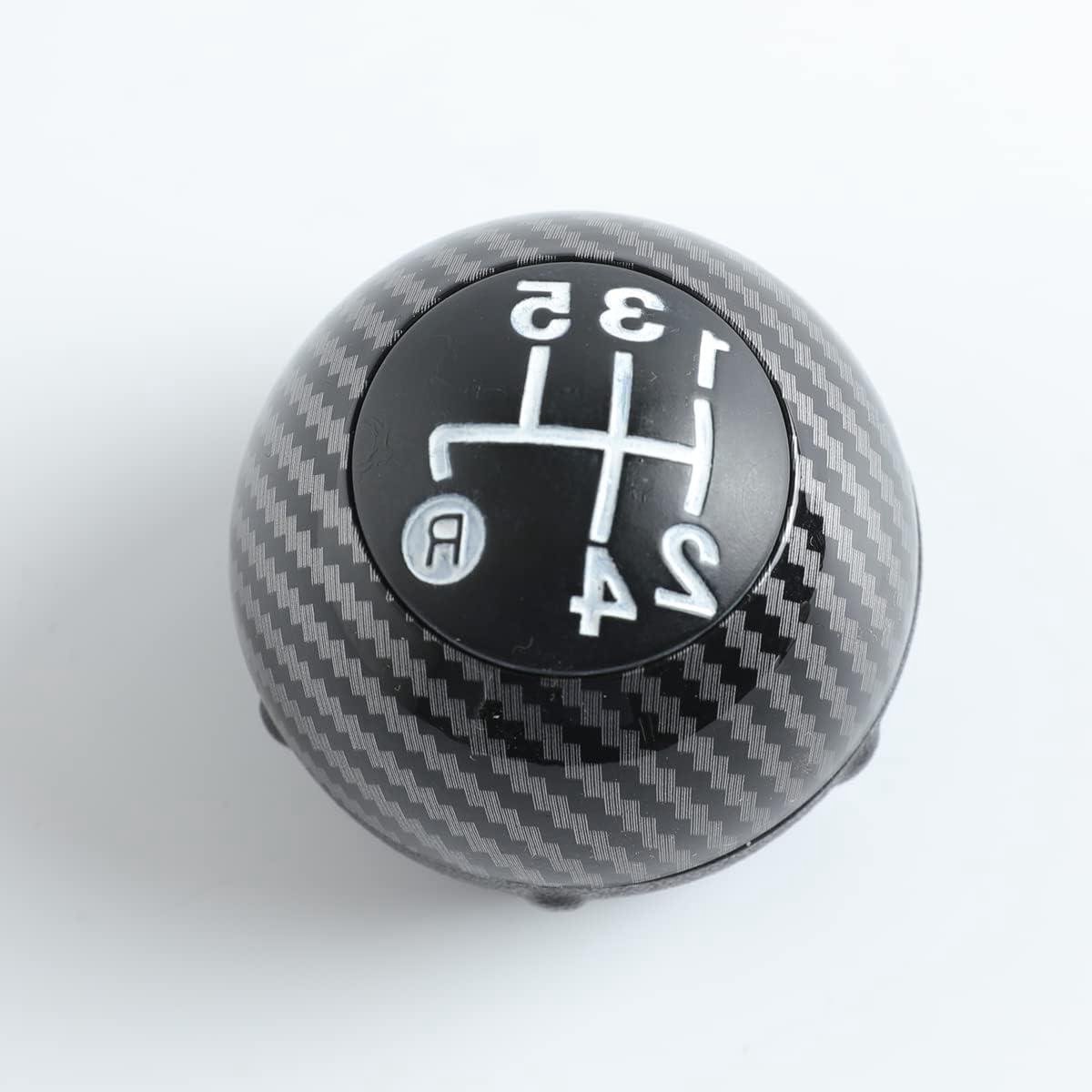 Schakelpookknop - Versnellingspook Handvat - Fiat 500 - 5 Versnellingen - 8x3 cm - Carbon