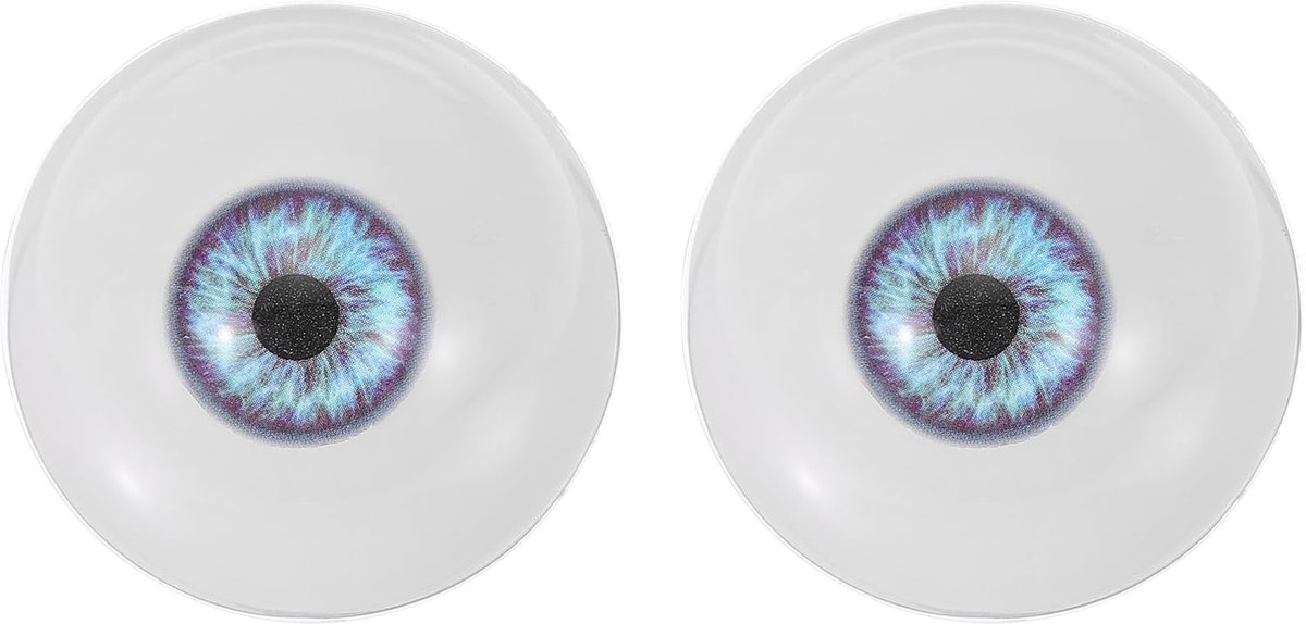 Killogood Een paar realistische acryl oogbollen - plastic halve oogbollen - 30 mm veiligheidsogen - geschikt voor maskers - Halloween-rekwisieten en knutselwerkjes (diep ijsblauw).