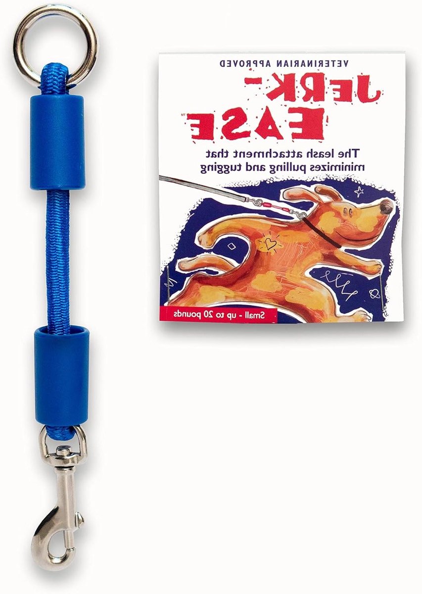 Schokdemper Hondentuig - Leiband Extensie - Trekken Verminderen - Gepatenteerde Schokdemper - Klein (tot 10 kg) - Blauw