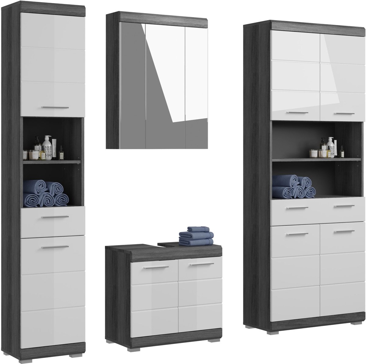 xonox.home Badkamermeubel Scout rookzilver imitatie 186x191x34 cm