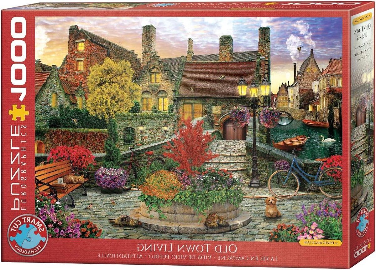 Stadsgezicht Puzzel - Jigsaw Puzzel - Ontspanning Thuis - Gemaakt van Gerecycled Karton - 48 x 68 cm - Diverse