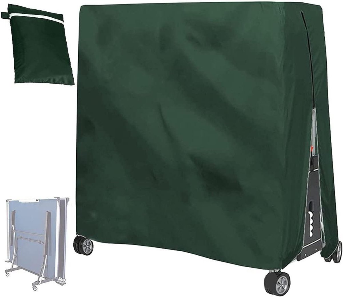 Tafeltennis Tafelhoes - Ping Pong Beschermhoes - Buiten Tafel Beschermen - Waterdicht 210D Oxford - 165x70x185cm - Groen