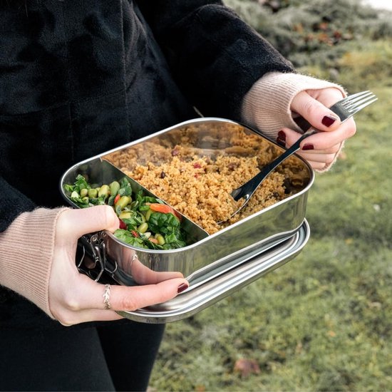 Roestvrijstalen Lunchbox - 3-Compartimenten Roestvrijstalen Lekdichte Opbergcontainer | Draagbare Voedselopslag Containers | Voor Kantoren Picknick Kamperen School Buitensport Reizen Kinderen En