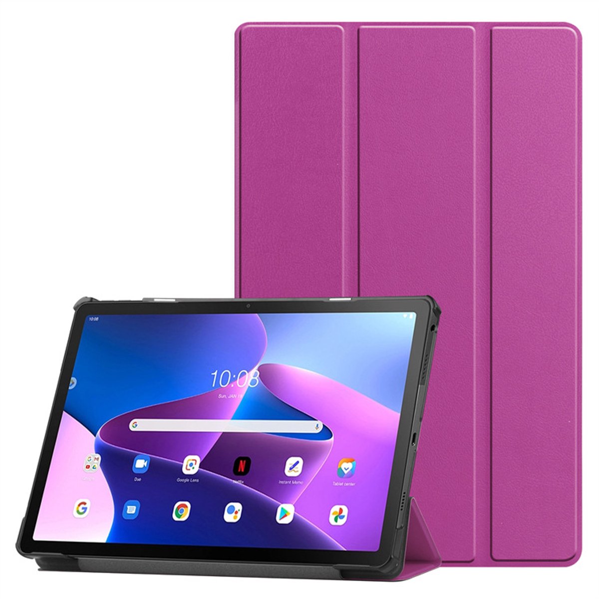 Geschikt voor Samsung Galaxy Tab A9 (2023) 8,7" (X110) — Drievoudige standaard — Paars
