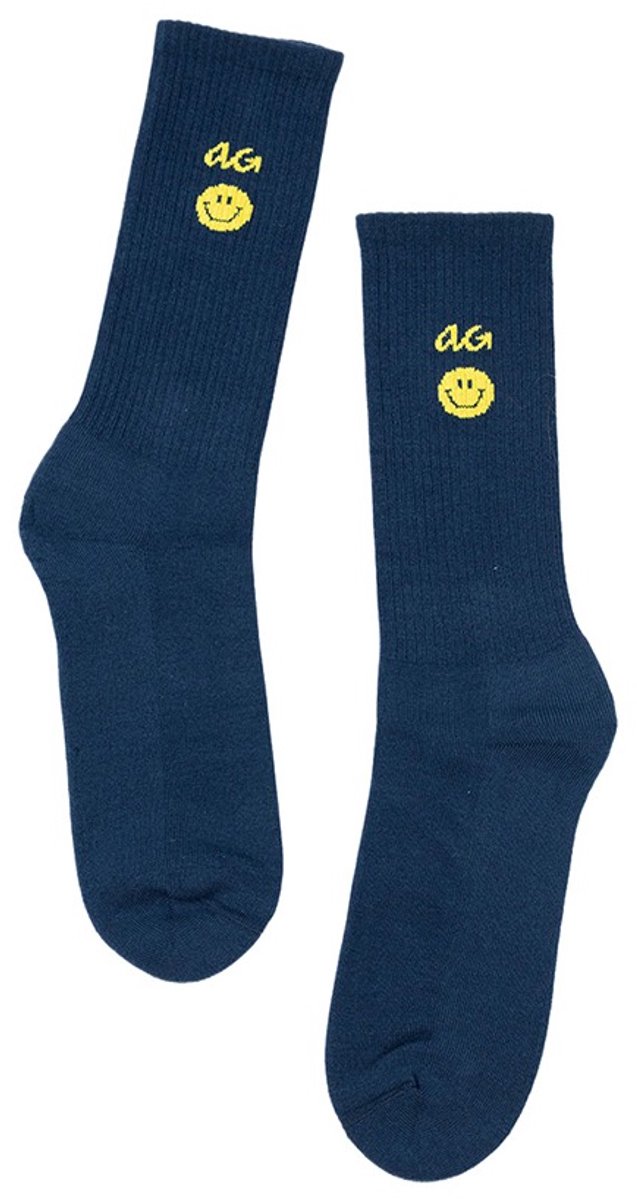 Alfredo Gonzales unisex athletic sokken icon smiley blauw