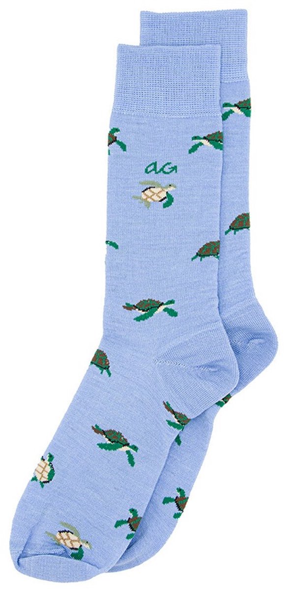 Alfredo Gonzales unisex merino sokken turtles blauw