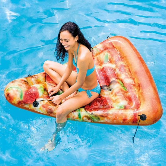 Opblaasbaar Vlot - Pizza Slice - Zwemmen Buiten - Realistische Print - 170 x 140 cm - Multicolour — afbeelding 2
