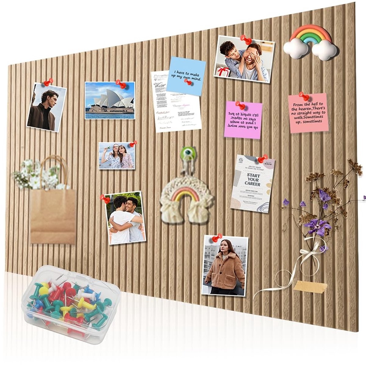 Dailygoods- Prikbord Vilt 60 x 40 cm - Zelfklevend - Opvouwbaar - Herbruikbaar - Milieuvriendelijk - Dikte 0,9 cm - Viltbord