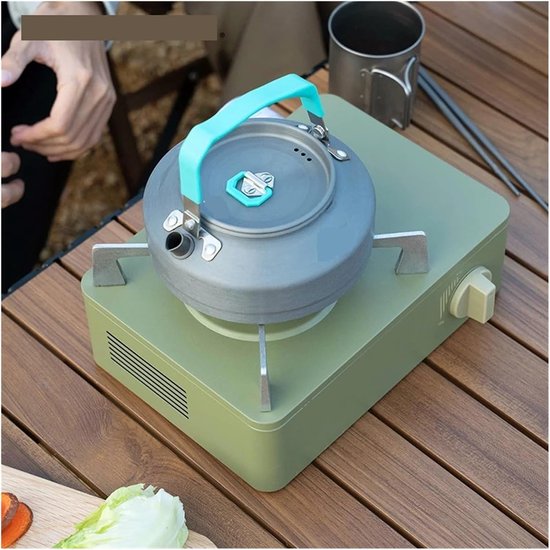 Kampeerfornuis Gas - Outdoor Kookplaat - Buiten Koken - Drukgevoelig Veiligheidsonderontwerp - 260x208x124mm - Fennel Groen — afbeelding 2