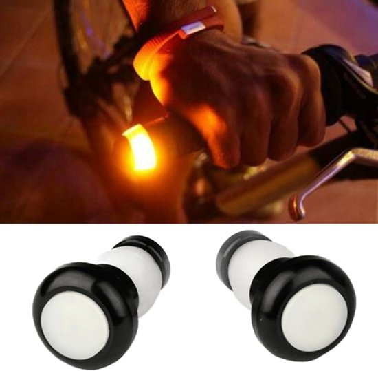 Fietsstuur Knipperlicht - Waarschuwingslamp Fiets - Verkeersveiligheid Fietsen - Drie Lichtmodi - 1 Paar - Zwart — afbeelding 2