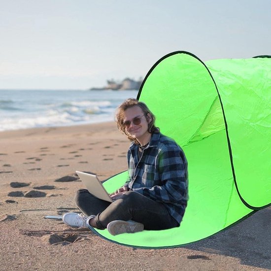 Pantoffelvormige zonneschermtent - Draagbare zonneschermtent - Pop-up tent - Opvouwbare tent - Luifel - Tent - 142*72*60 cm - Zonbescherming - Geschikt voor buitenactiviteiten, picknicks, kamperen, enz. - Groen — afbeelding 3