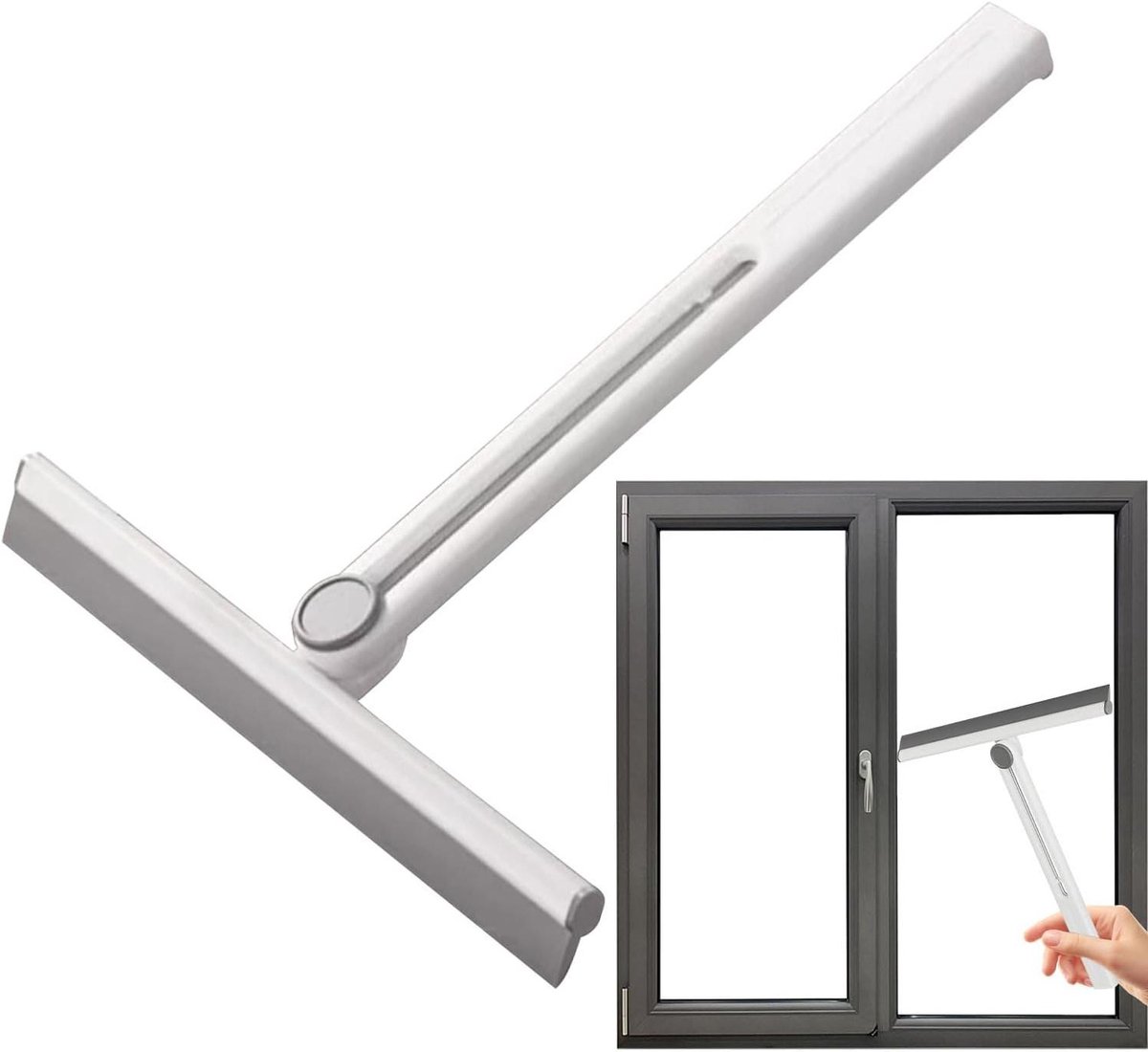 Raamtrekker - Glasreiniger - Streeploos Reinigen - 360 graden Draaibaar - 28x30 cm - Niet gespecificeerd