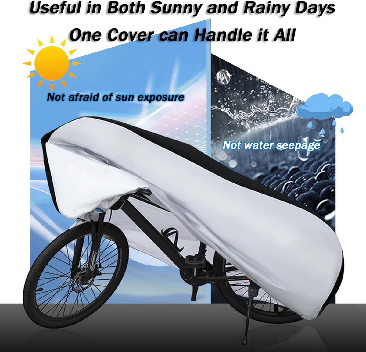 Fietshoes voor Trek Procaliber, Waterdichte Buitenfietshoes met Slotgaten en Opbergtas, Fiets beschermhoes, Geschikt voor Mountainbikes en Racefietsen,L 190 * 65 * 98CM – foto 5