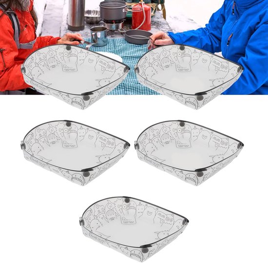 Opvouwbare Borden - Kampeerkommen Reiskommen - Buiten Eten - Compact Vouwbaar Ontwerp - 20 cm Diameter - Wit — afbeelding 2
