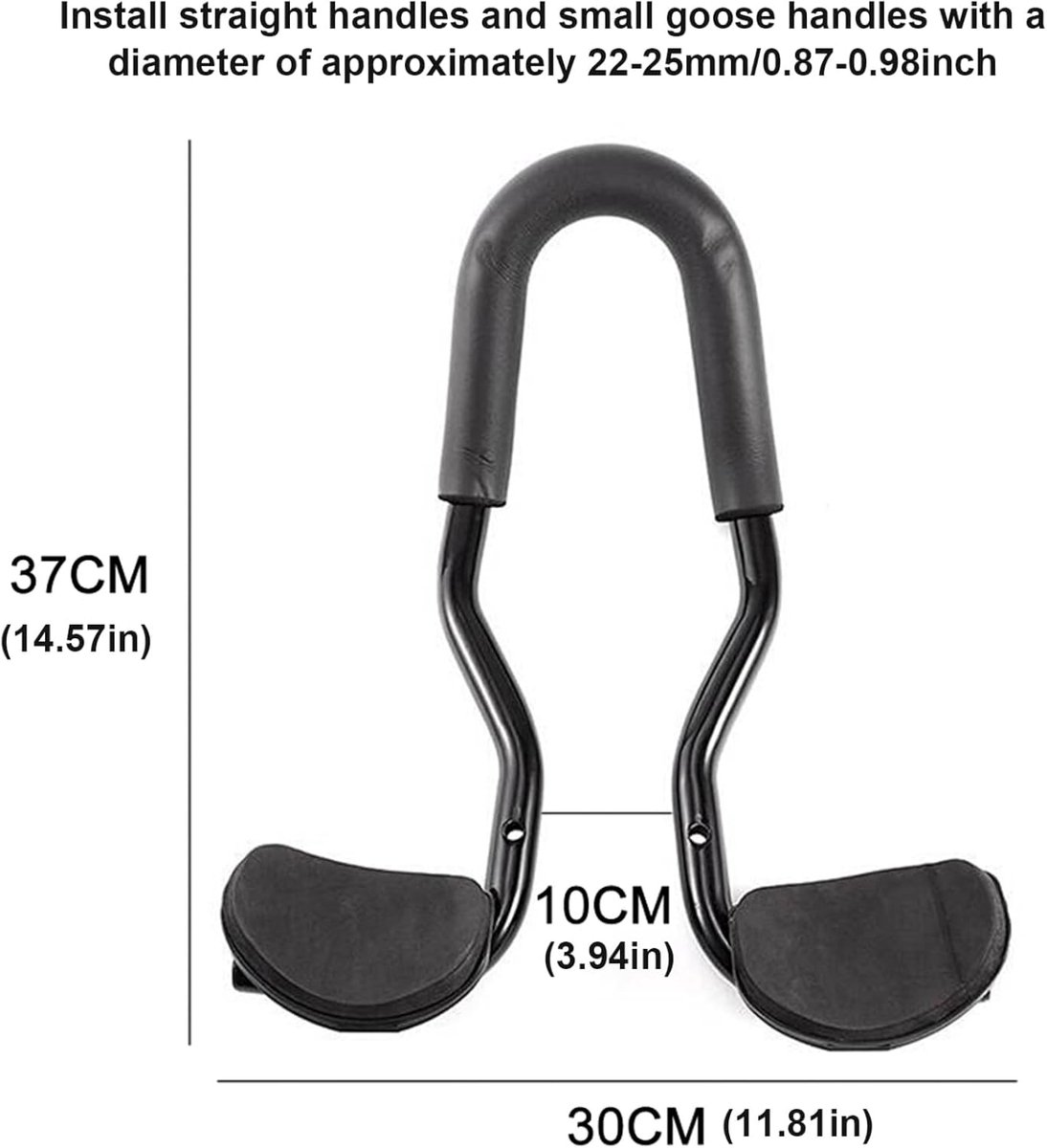 Fietsstuurassteun - Stuur verlenger - Lange afstand fietsen - Ergonomisch ontwerp - 22-25 mm stuur - Zwart