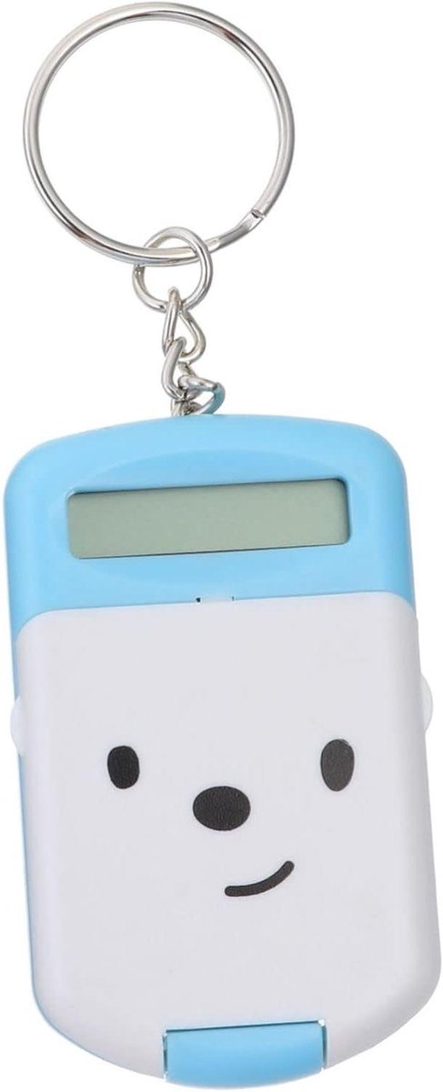 Mini Rekenmachine - Plastic Teller - Dagelijkse Berekeningen - Sleutelhanger Ontwerp - 6x4 cm - Hemelsblauw