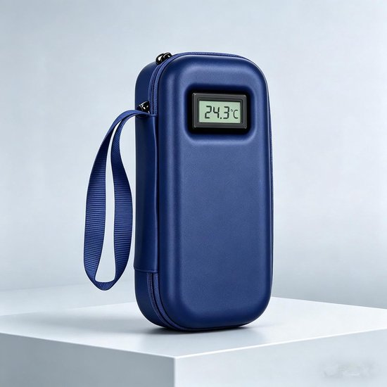 Geïsoleerde Koeltas - Reis Koelbox - Spullen Koel Houden - Met Temperatuurdisplay - 22 x 10 x 6 cm - Blauw — afbeelding 5