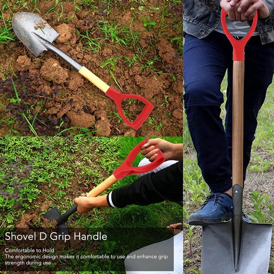 Schop D Grip Handvat Binnendiameter 32mm PVC Spade Sneeuwschuiver - Vervanging Handvat - Tuin Accessoires - Spade Sneeuw Scoop - Graven Harken Tool (Rood) . van Ranseyer — afbeelding 3