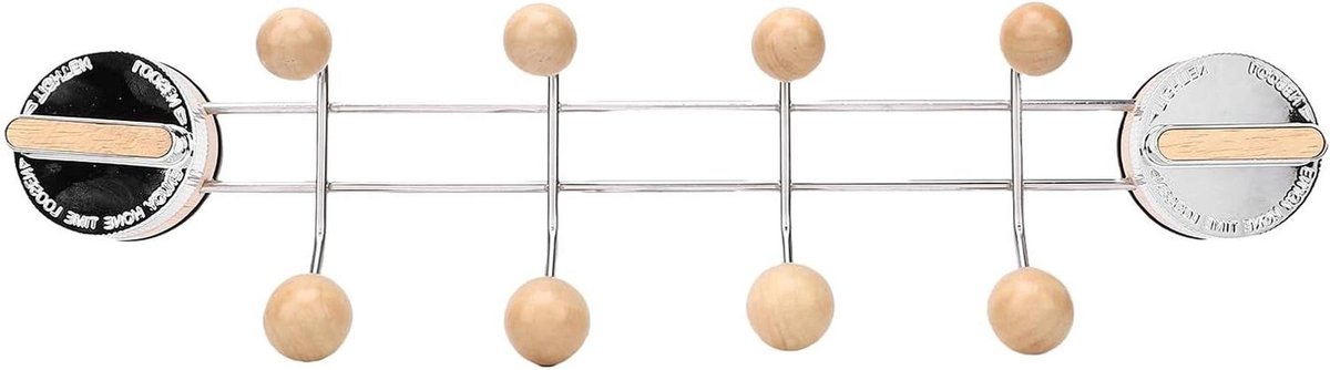 Haken Set - Wandrek Organizer - Ruimte Besparen - Dubbele Rij - 43cm Lengte - Zwart