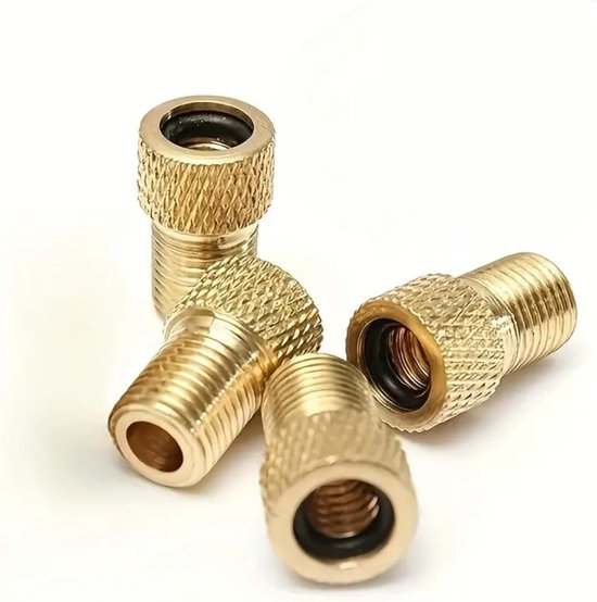 Ventiel Adapter - Fiets Ventiel - Banden Oppompen - Presta naar Schrader - 1 Stuk - Goud — afbeelding 2