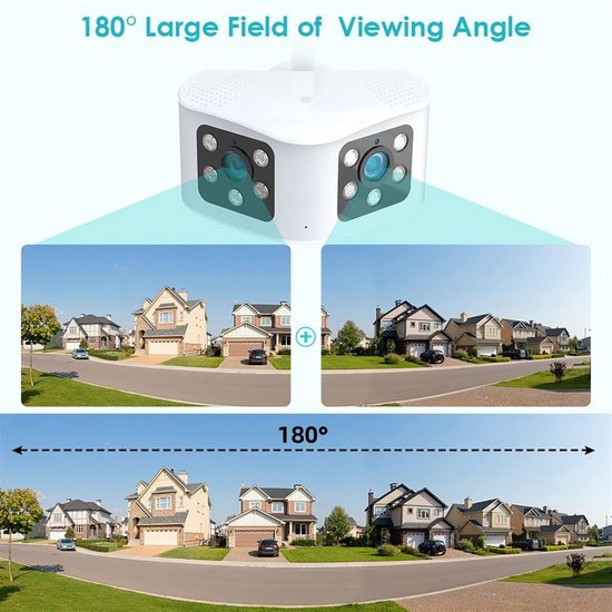 Beveiligingscamera Buiten - Panoramische Camera Dome Camera - Huis Beveiligen - 180 Graden Kijkhoek - 6MP - Universeel — afbeelding 2