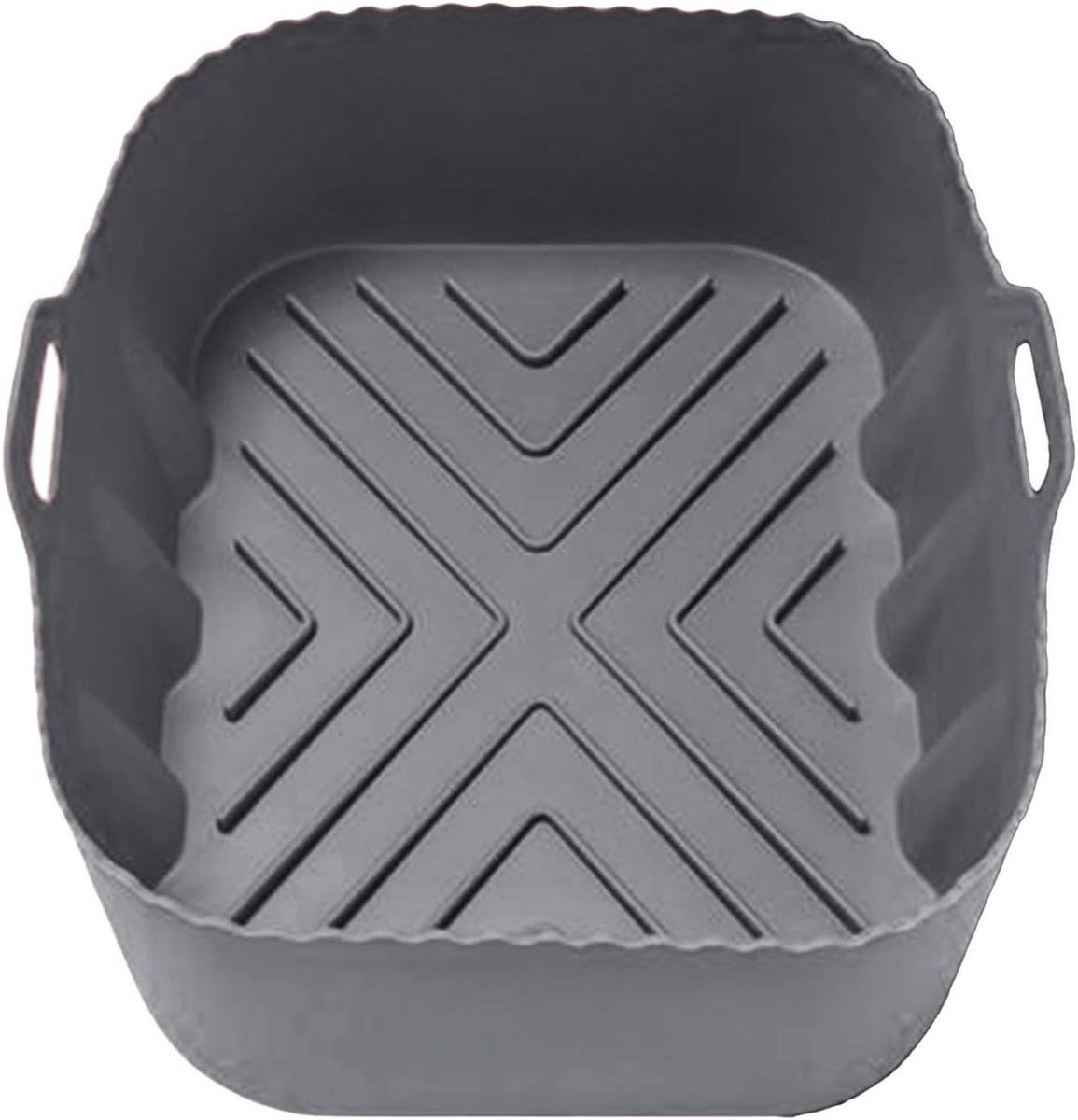 Airfryer Siliconen Bakvorm - Rechthoekige Mand - Gezond Koken - Voedselveilig Materiaal - 20 x 15 cm - Grijs