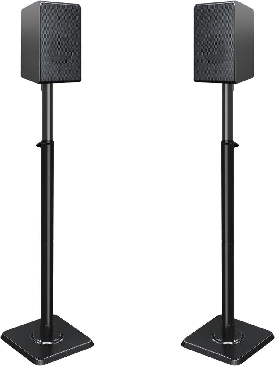 Speakerstand Set - Vloerstandaards - Muziek Luisteren - In Hoogte Verstelbaar - Tot 5 kg - Zwart