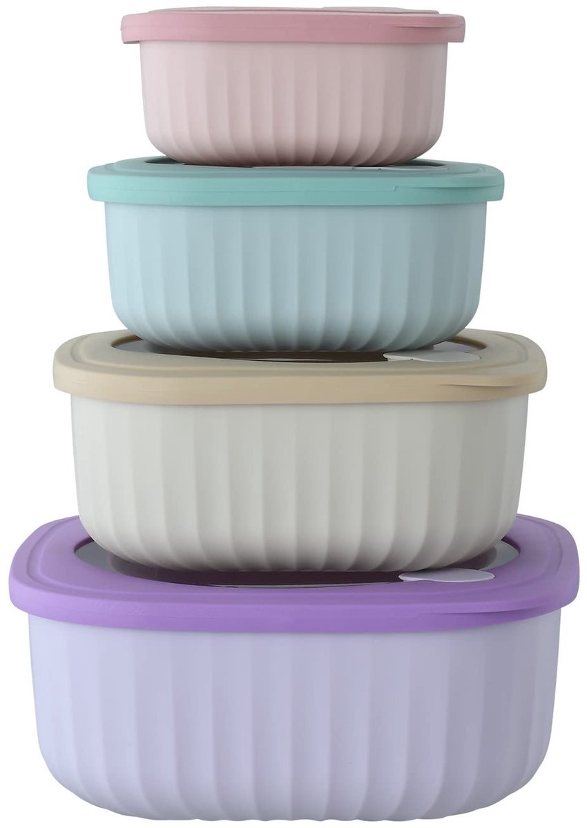 Dailygoods- Voedselopslagcontainers Set van 4 - Luchtdichte Bewaardozen - BPA-vrij Plastic - Magnetron/Vaatwasmachinebestendig - Ruimtebesparend - 450/850/1400/2250ml