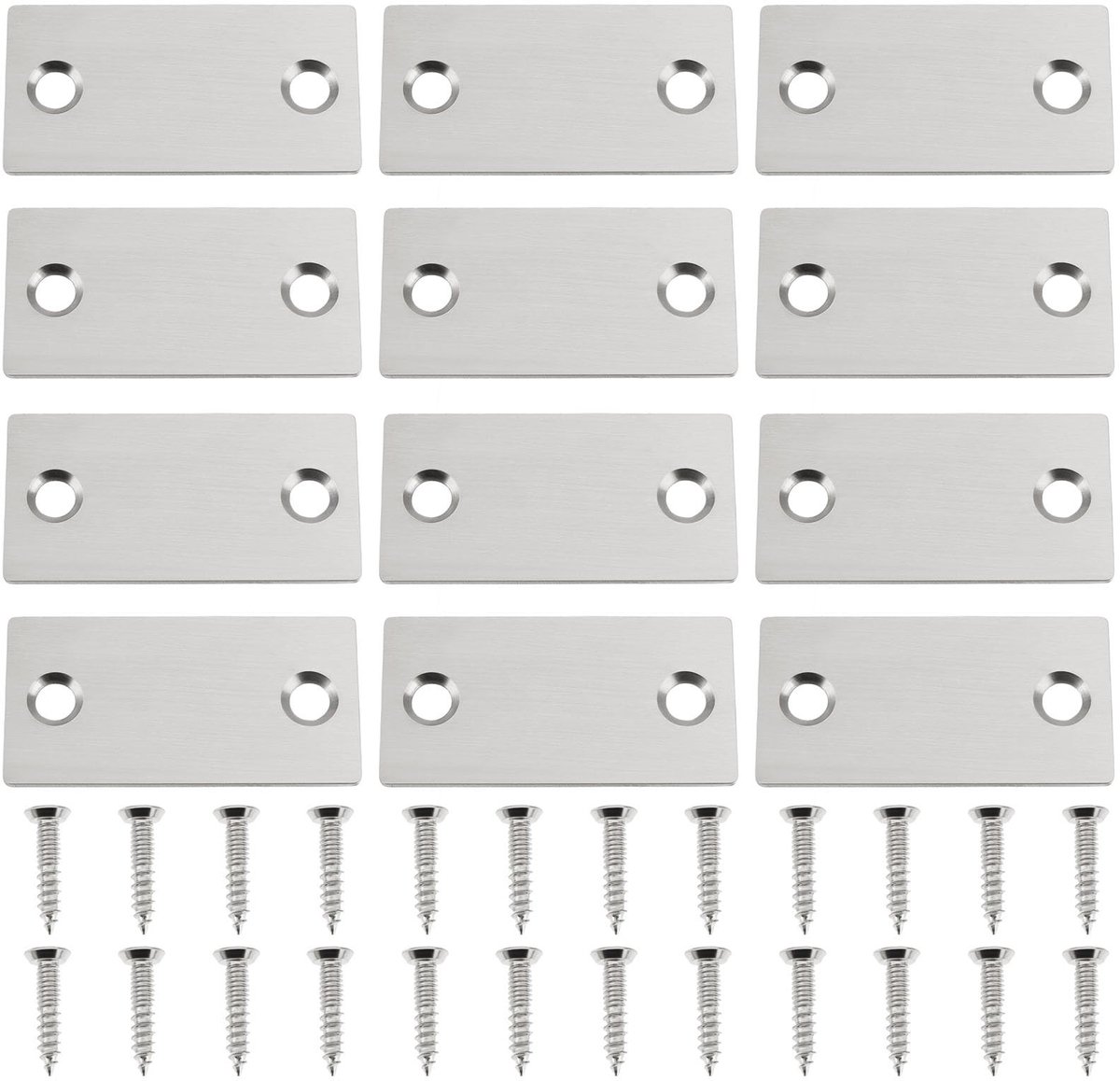 Dailygoods- Deurstrike 28x56.6mm - Roestvrij Staal - Gat Cover - Afdekken Deurslot - Schone Afwerking - Duurzaam en Roestbestendig - Deurgatcover