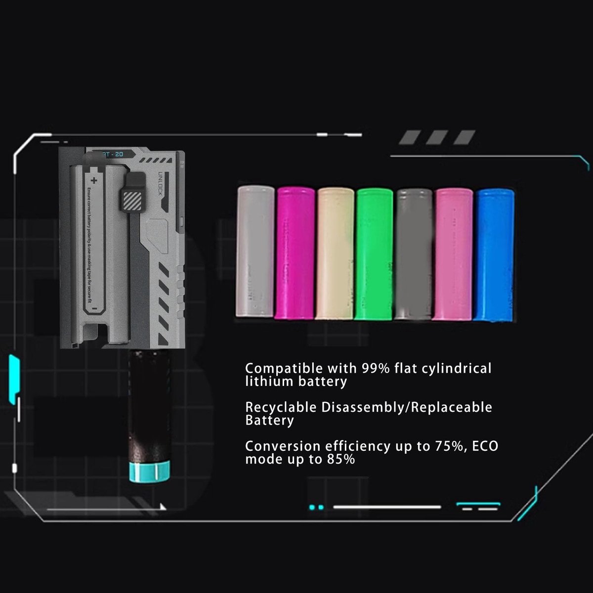 Dailygoods- Power Bank 20700 mAh - Draagbare Oplader - Herbruikbare Batterijlader - Slanke Behuizing - Hoge Efficiëntie - 100% Tevredenheidsgarantie – foto 2