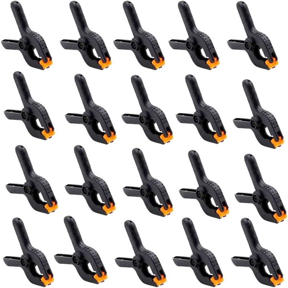 Dailygoods- Mini-klemmen 20 stuks - Zwarte Nylon Veerklemmen - Krachtige Lenteklemmen - Kleine Spanklemmen - Duurzame Pads - Versterkte Constructie