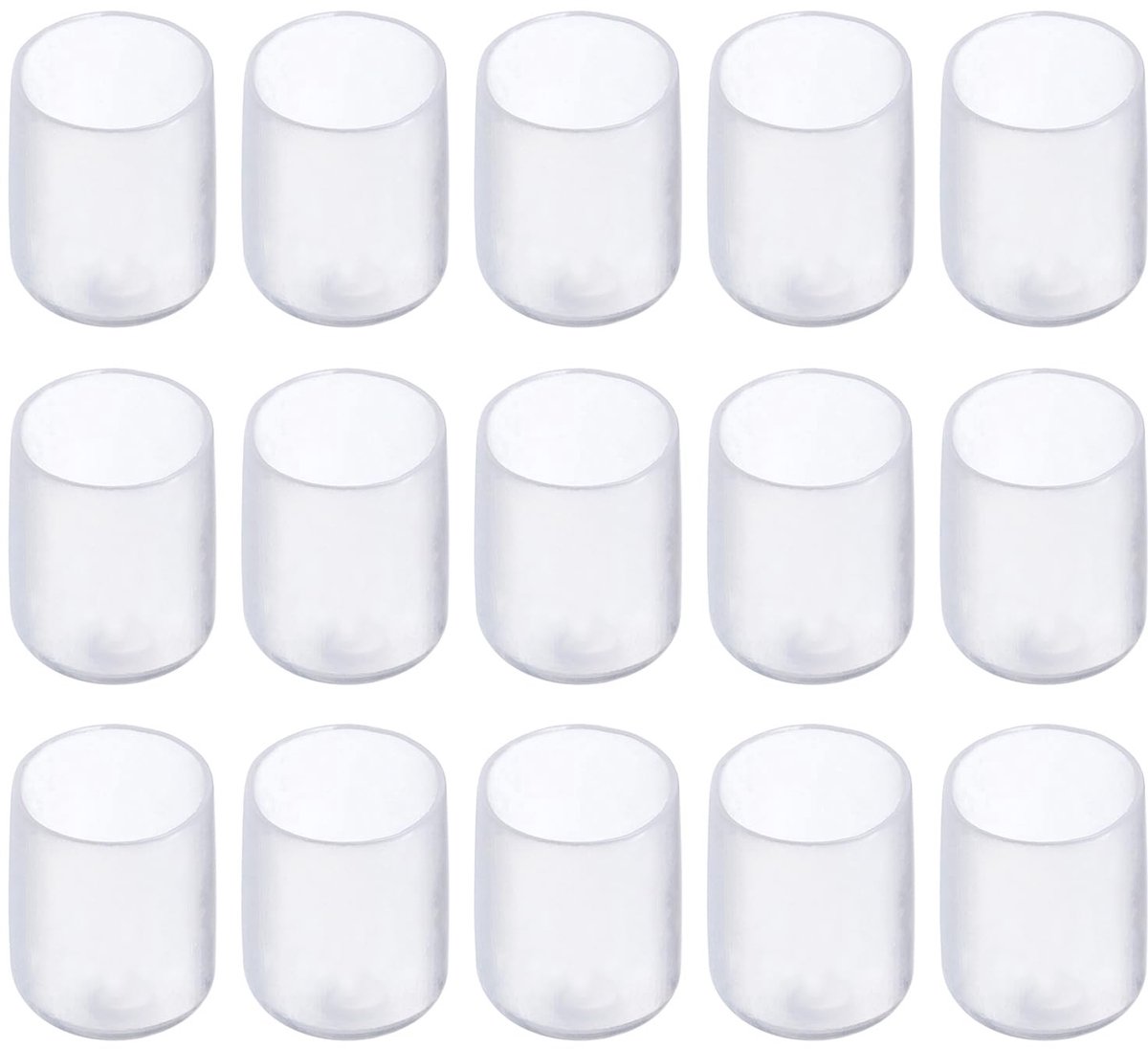 Dailygoods- Eindkappen 15 Pack - Rubber Beschermkap - Schroefdraad Protector - Transparant - 12mm Binnendiameter - Slijtvast Materiaal